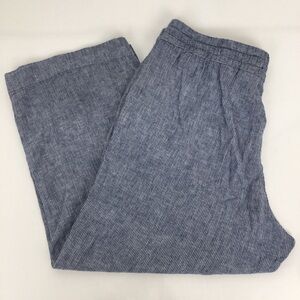 H&M LOGG Women’s Striped Linen Blend Comfy Casual Pant/Trouser Size 14 Coastal